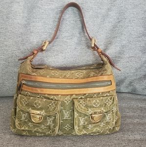 Louis Vuitton Green Denim Monogram Baggy PM Bag